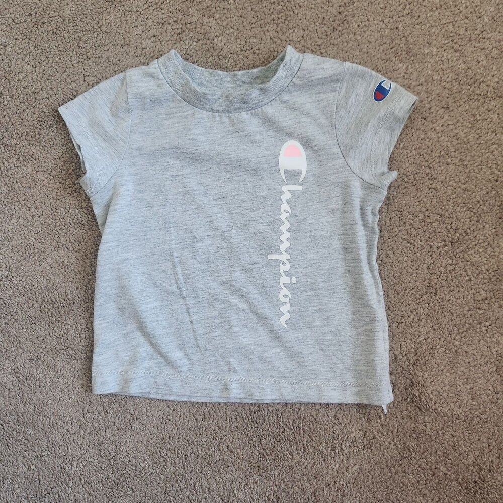 Champion Athletic Size 12 Month TShirt Gray Pink White Baby/Toddler